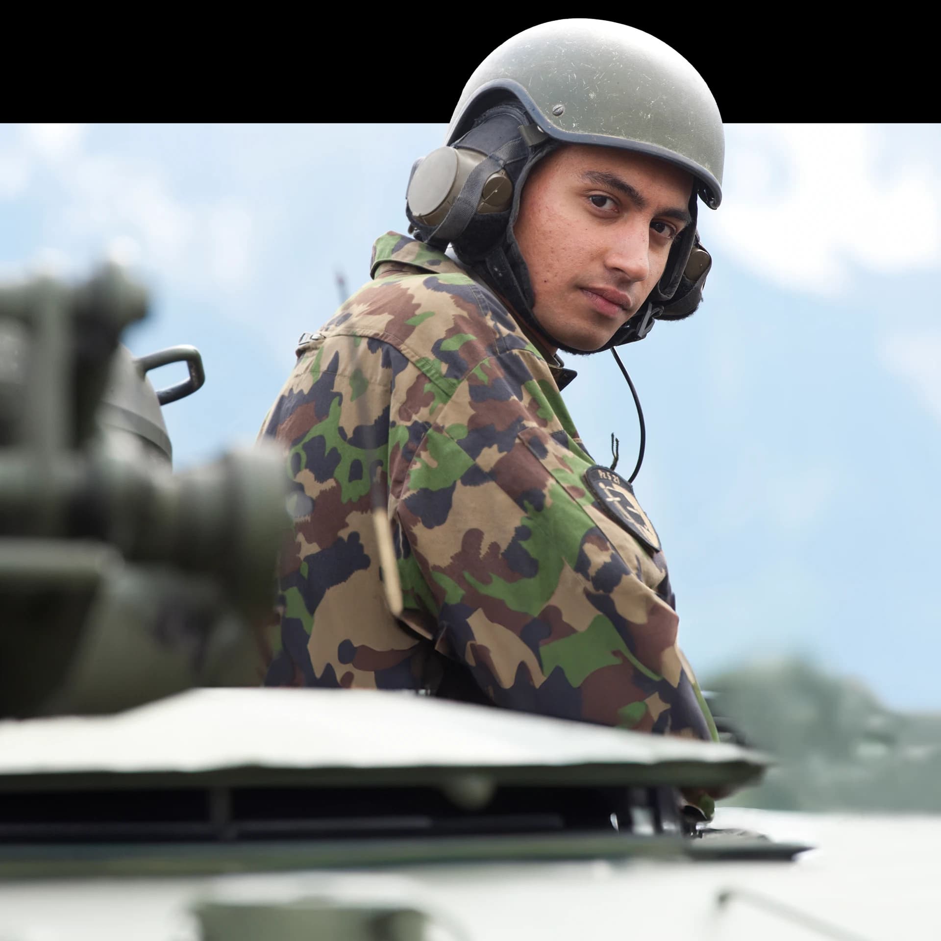 Getarnter Panzer Leopard