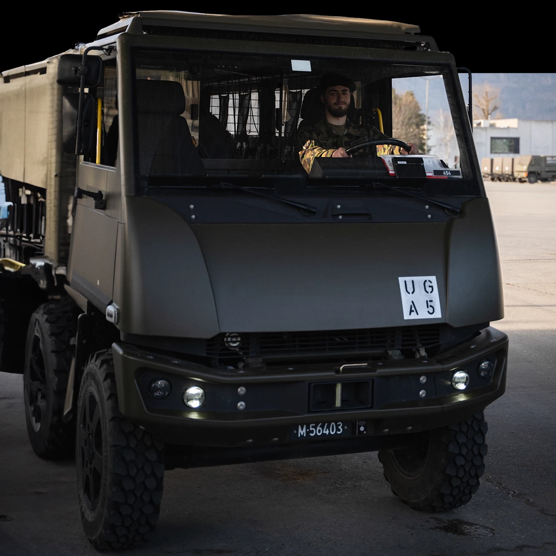 Artillerie Fahrer mit Feldumschlaggerät